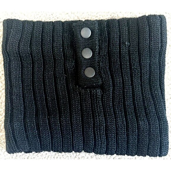 STELLA MCCARTNEY Adidas Neck Warmer Chunky Cable Knit Rib Button Wool Fleece - Picture 2 of 16